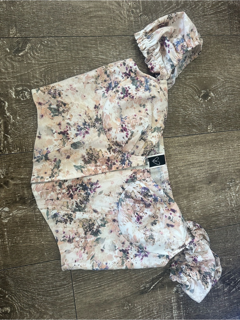 Windsor Floral Off-Shoulder Corset Crop Top